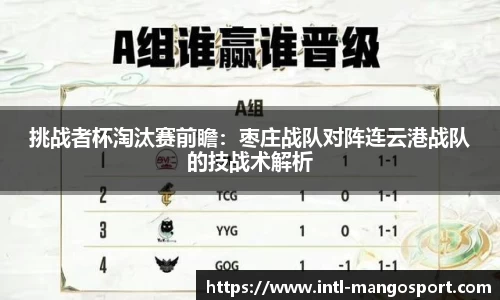 挑战者杯淘汰赛前瞻：枣庄战队对阵连云港战队的技战术解析